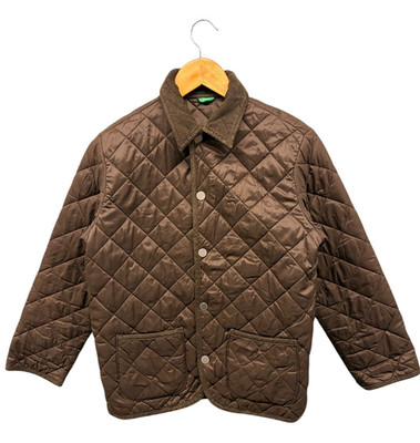 United Colors of Benetton Quilted Jacket Kids L Brown Winter Outerwear Snap