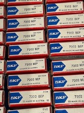 Lot Of 10 7202 Bep Skf Angular Contact Bearing 15x35x11mm Nos - Lot Of 10 7202 Bep Skf Angular Contact Bearing 15x35x11mm Nos -