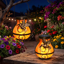 2 Pack Solar Lanterns Outdoor Waterproof