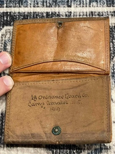 WW1 WWI Military US Army 18th Ordnance Guard Co Camp Amatol NJ Soldier ID Wallet