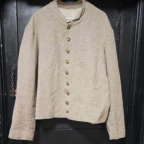 civil war confederate jeans wool shell jacket 9 buttons