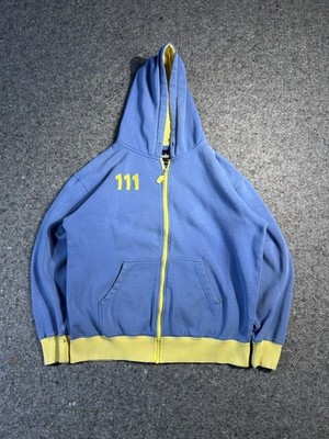 BETHESDA Fallout 3 Vault 101 Hoodie Blue Mens M Full Zip RPG Game RARE