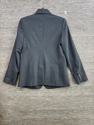 Body By Victoria Blazer Womens Sz 2 Gray One Button Stretch Lined