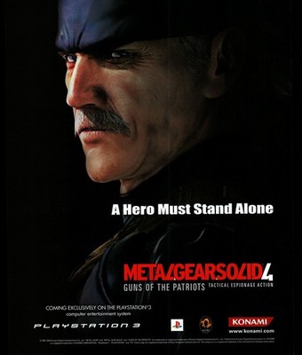 Metal Gear Solid 4 PS3 Solid Snake Video Game Magazine Ad Promo 2008