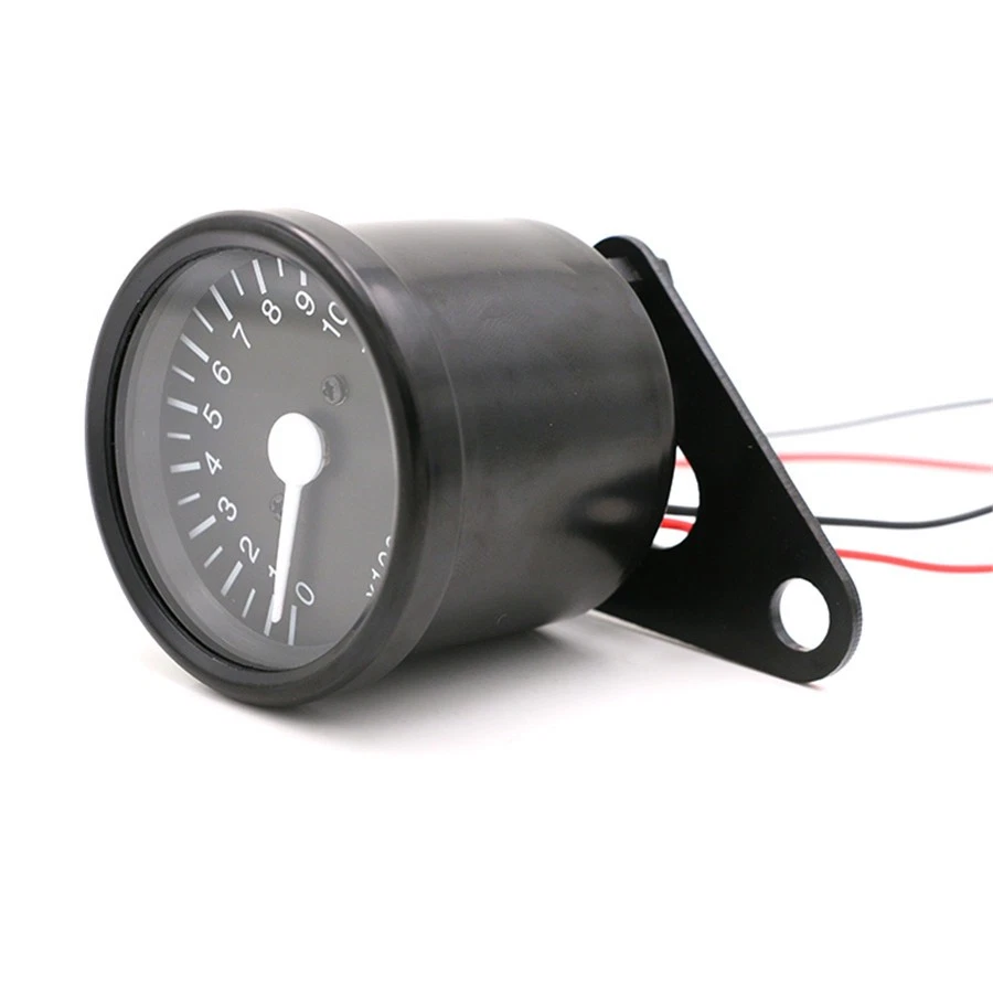 Motorcycle Universal LED Tachometer Speedometer Gauge 12V Black Digital For Moto - Image 3 of 4