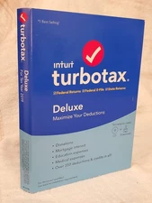 Tax Software (2019 Genuine Intuit TurboTax Deluxe CD Software 2019 CD