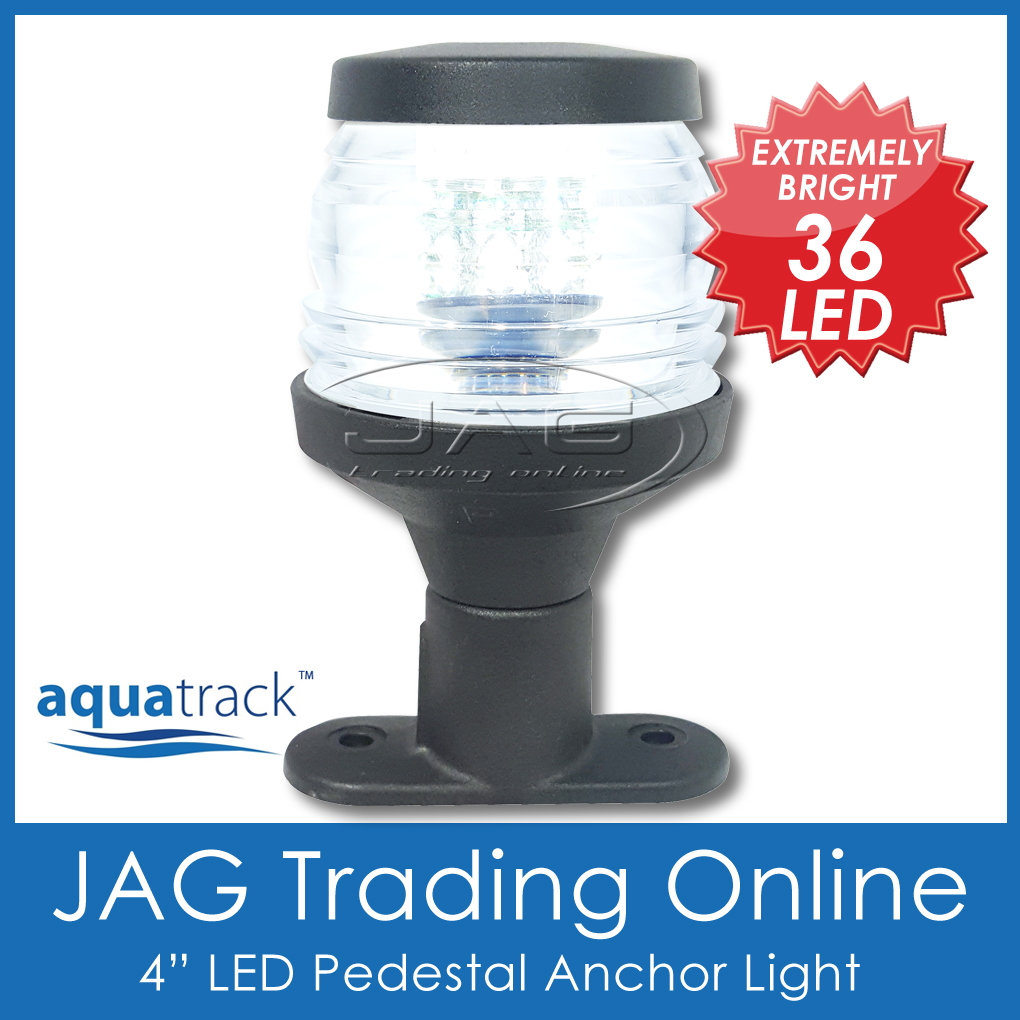 12V 36LED 4" BLACK ANCHOR PEDESTAL Boat/White Light/Stern/Navigation