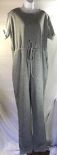 BOOHOO Loopback Drawcord Waist Jumpsuit Color Gray Size 10 Short Sleeve NWT