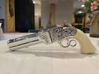 Vintage Avon Volcanic Repeating Pistol Silver Clear Glass Decanter (A3)