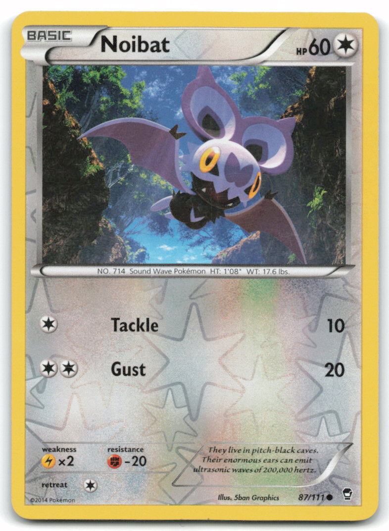 Noibat #87/111 XY: Furious Fists Common Reverse Holo - LP - Pokemon Card 4B
