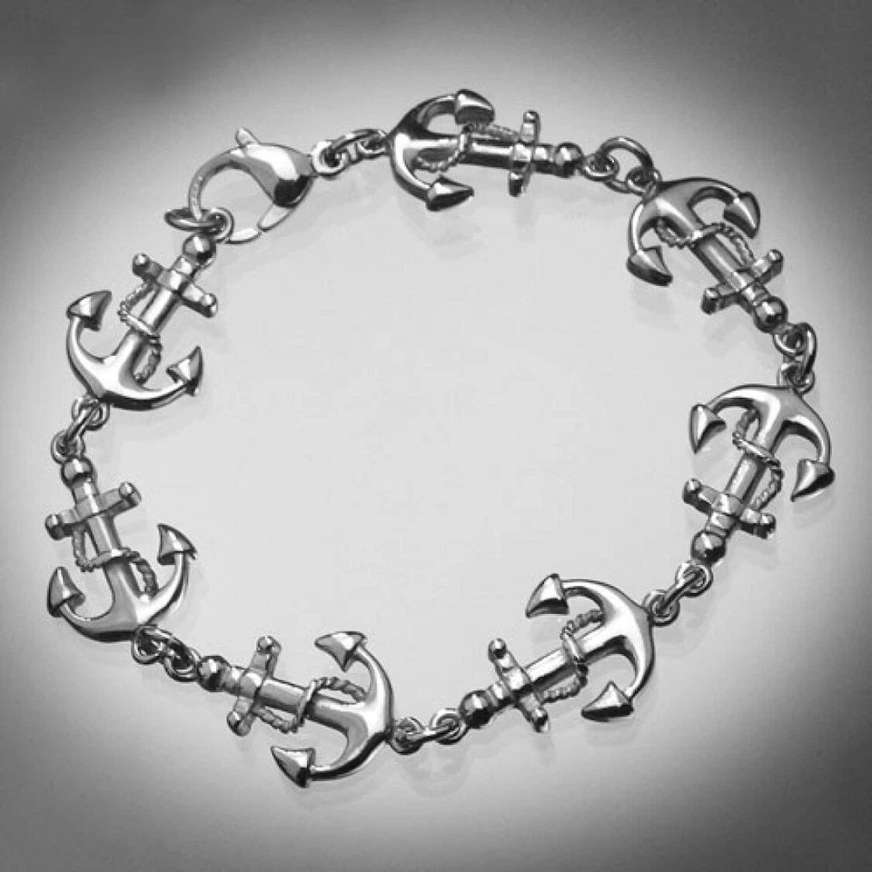 Glänzendes Edelstahl- Armband, Anker, Sailor, Tattoo, Top-Qualität - Bild 3 von 4