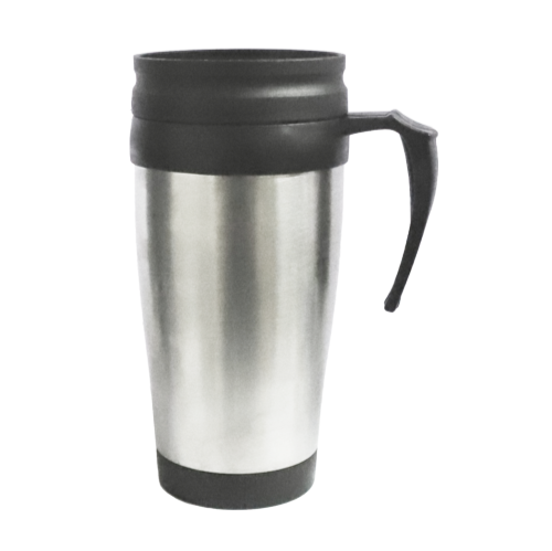 basiks Stainless Steel Flask Mug Cup Hot Cold Tea Coffee Drink Travel - 450ml
