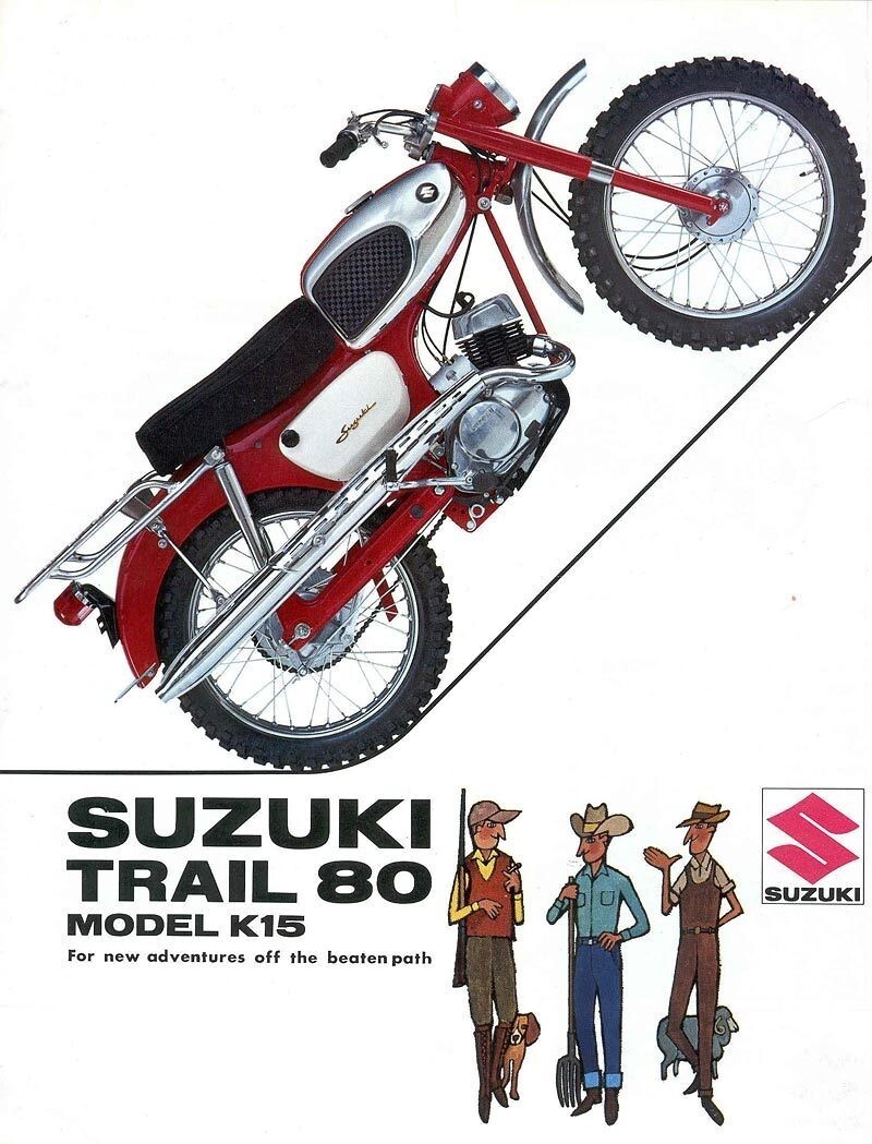 1965 Suzuki Trail 80 Model K15 MX Motocross POSTER 24 X 36 INCH