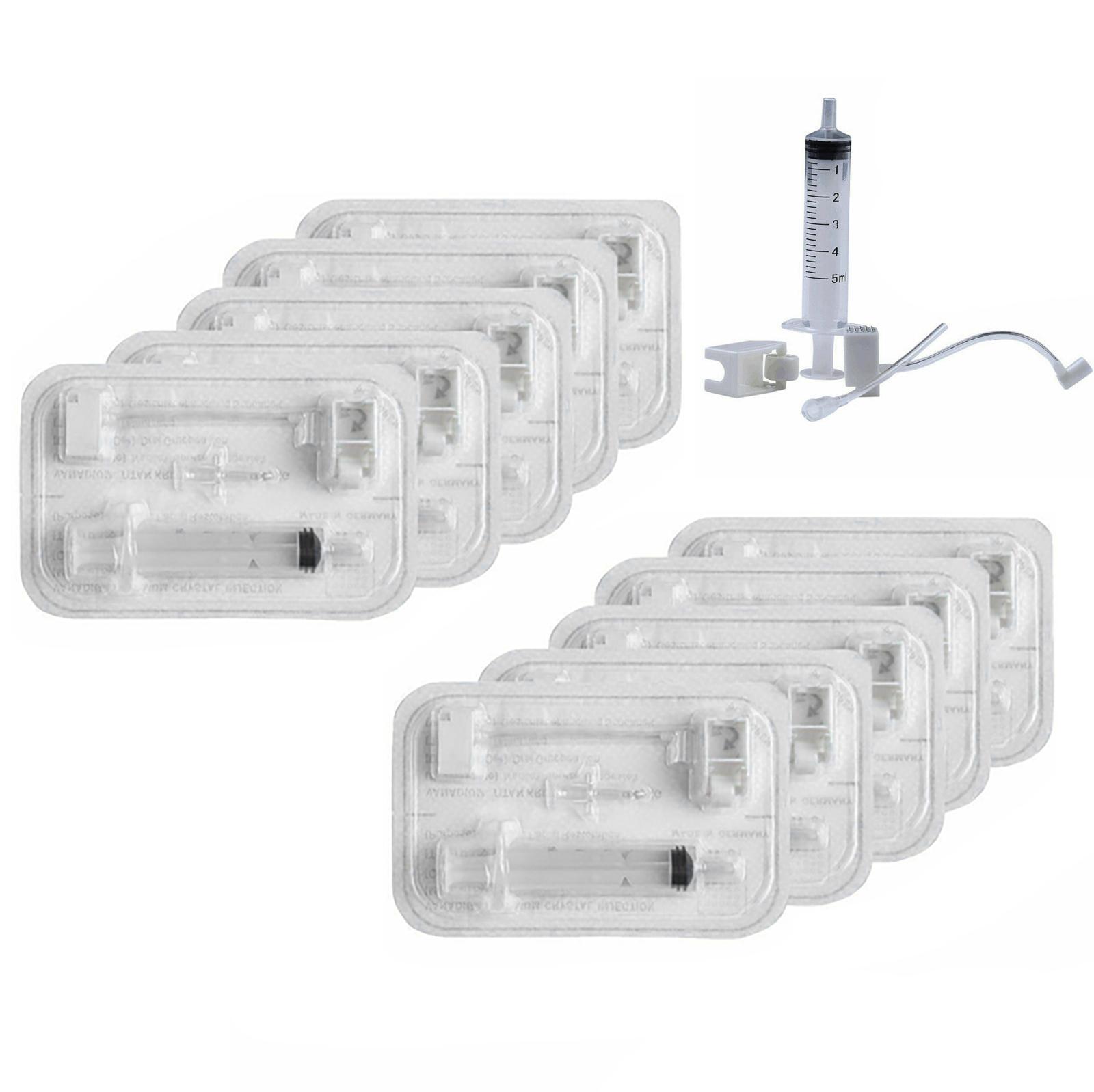 10-Pack Vanadium Titanium Crystal Needle Cartridges for Mesotherapy High Pressure Injection