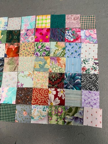 Vintage Precut Cotton Fabric Squares Quilt Patchwork Assortment - 196 2” Pieces - Picture 3 of 5