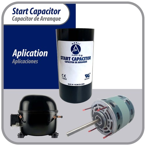 Appli Parts motor start capacitor 485-533 Mfd (microfarads) uF 110-125 VAC unive - Foto 4 di 8