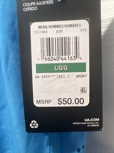Under Armour Herren Heatgear Athletic Hommes/Hombres Shorts Gr. Large blau neu mit Etikett - Bild 7 von 7