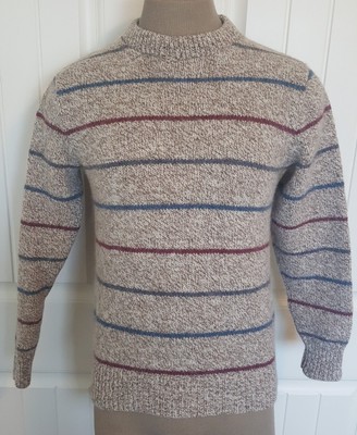 Donner Mountain CO Womens Ivory Gray Striped Pullover Sweater Size M 