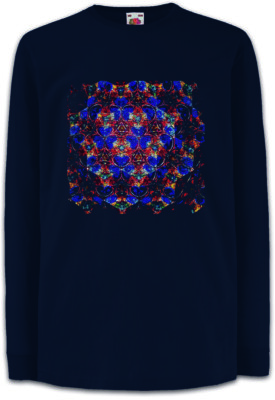 Kaleidoscope Square II Kinder Langarm T-Shirt Crystal Optical Reflector Mirror