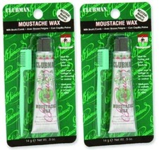 2 Pack Neutral Clubman Moustache Wax With Brush Comb 14 G 0.5 Fl Oz Each