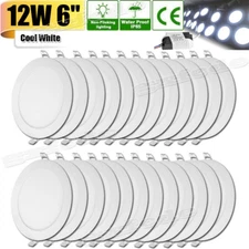 24-Pack 6 Inch Recessed LED Ceiling Light, Ultra-thin, 6500K Daylight, 12W