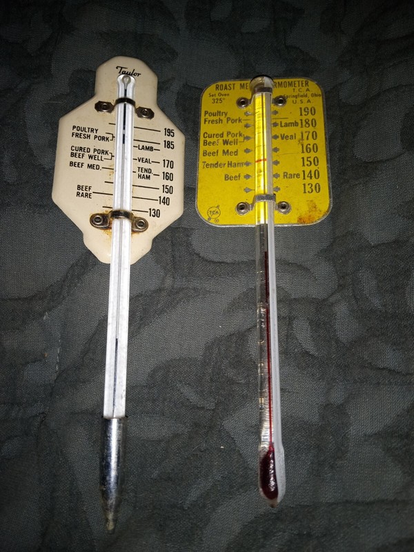 Two Vintage Roast Meat Thermometers One Taylor One TCA
