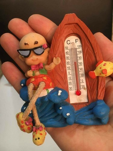 Thermometer ceramic Resin Fahrenheit Doll moveable Legs 3.5"X 3 Decorative - Picture 6 of 10