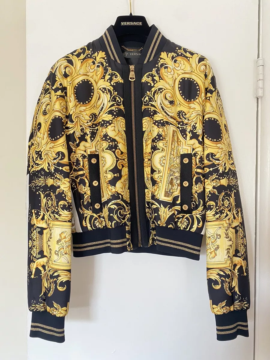 Authentic Versace Jacket Twill Silk Baroque bomber jacket | eBay