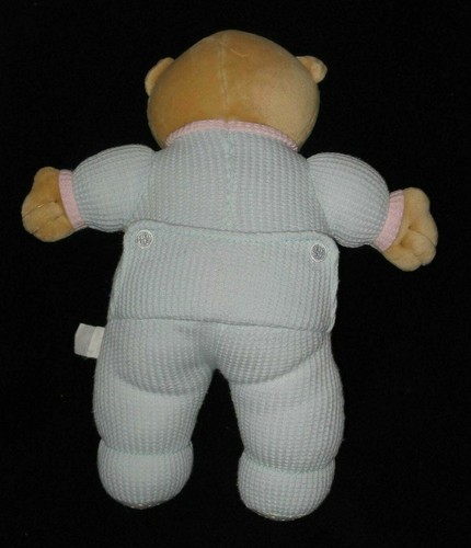 Vintage Thermal Teddy Bear Baby Lovey Kids II Peek a Boo Mirror Heart Blue - Picture 3 of 5