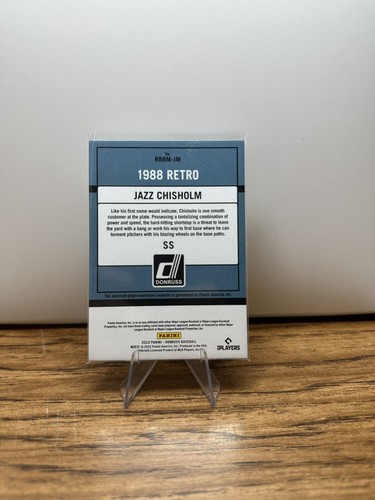 2022 Donruss #R88M-JC Jazz Chisholm Retro 1988 Materials Near Mint - Picture 2 of 2