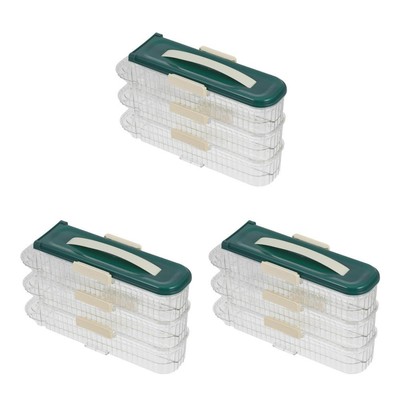  3 Stück automatisch rollender Kühlschrank-Eier-Organizer, dreischichtig,