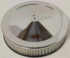 Chrome 14"x3" Air Cleaner Kit Fit 5-1/8" 4 Barrel Holley Edelbrock SBC BBC Chevy