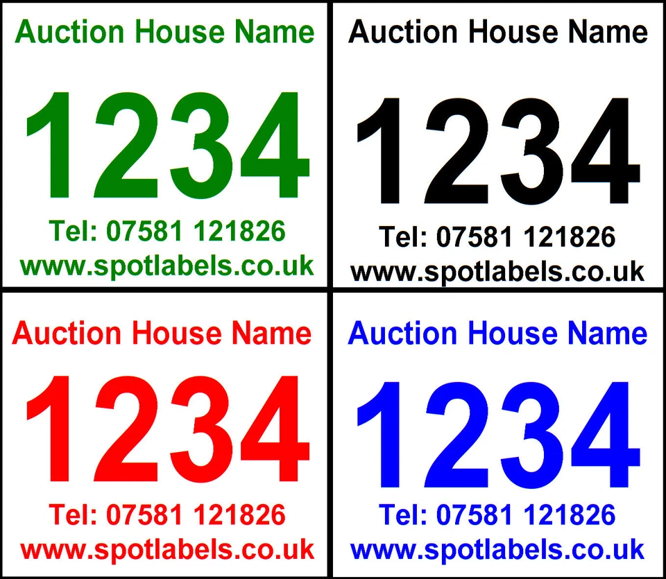 WEAST COAST LABELS Auction Lot Number Labels, Sticky, No Residue, Personalised Free