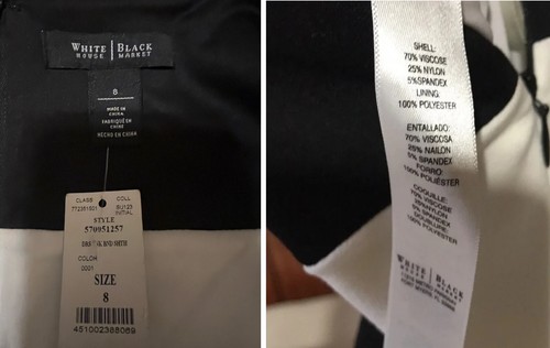 WHITE HOUSE BLACK MARKET * BLACK & WHITE COLOR BLOCK SHEATH * SIZE 8 NWT - Picture 22 of 22