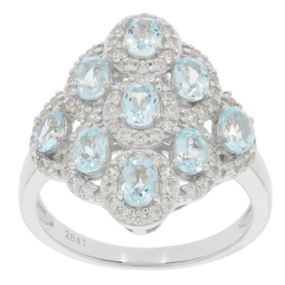 MTO Sterling Silver Semi Mount Ring Setting Oval OV 4x3mm Multi Stone Cluster