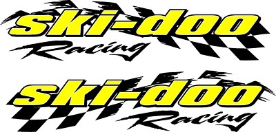 Ski-doo racing checker snowmobile 2 sticker decal set 5" x 22" | eBay