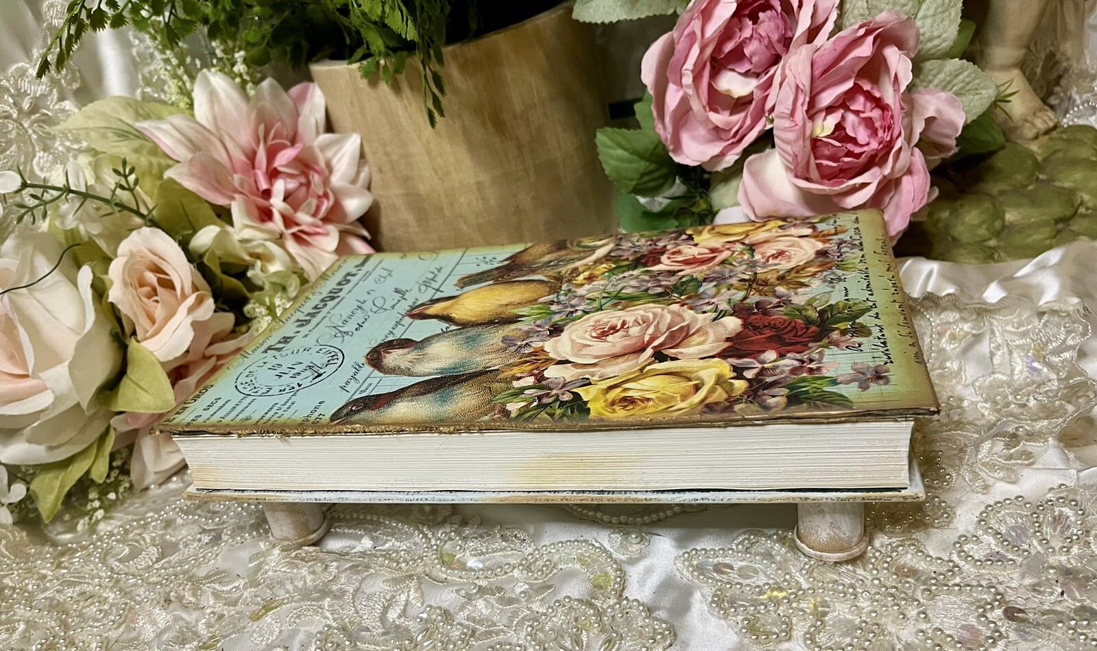 Book Riser, French Country, Shabby Chic Cottage Romantic Decor #2