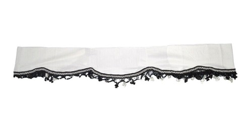 Windshield Curtain White Plush Velvet Black Tassels for DAF FX 95 105 106 CF LF