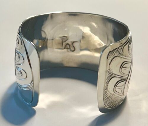 Signiert N.W. Küste Indianer Sterlingsilber Adler Motiv Armreif Armband - Bild 4 von 4