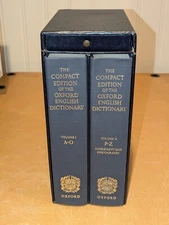 Compact Edition of the Oxford English Dictionary OEC 2 Vol HC Set Slipcase 1971