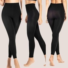 Black Thermal Bamboo Stretch Leggings,Classic Fit , Stretchable, Fur Inside