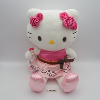 Hello Kitty C1612B Sanrio Pink Rose Long Legs Plush 10'' Stuffed Toy Doll Japan