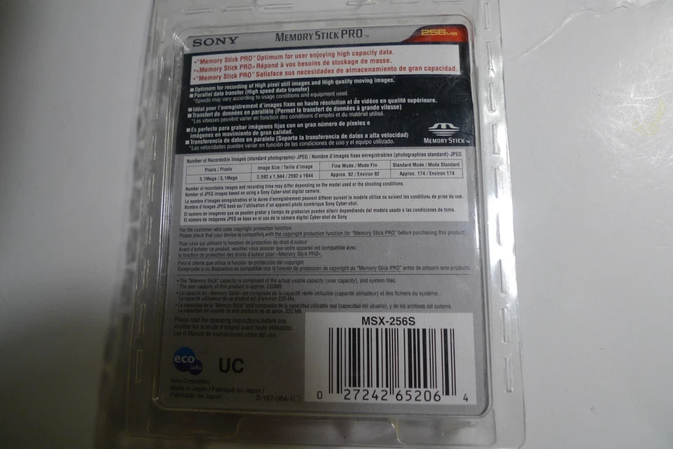 Brand NEW Sony 256MB Memory Stick Pro MagicGate MSX-256S vantage SEALED NIB PSP - Image 2 of 4