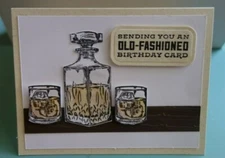 Handmade Masculine Birthday Card Old Fashion Cocktail Using Stampin Up Whiskey