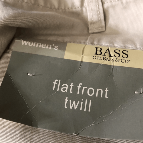 Bass pants Size 10 cotton high waist flat front tan zipper button pockets NWT - Picture 5 of 8