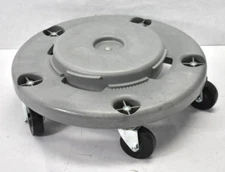 Quiet Trash Can Dolly Non Marking Caster Round Gray 18" x 18" x 6" 5 Wheels