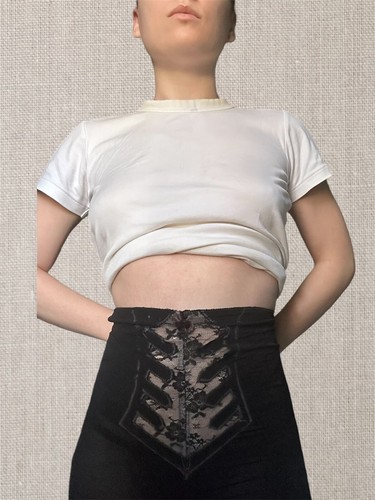 Vintage 1950s Lacy Slip Girdle Girder Shape Wear XS Surprise Corde De Parie - Picture 2 of 9