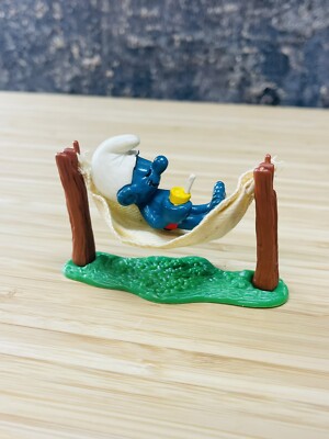 The Smurfs Hammock Super Smurf Cloth Canvas Bed Lazy 40226 Vintage