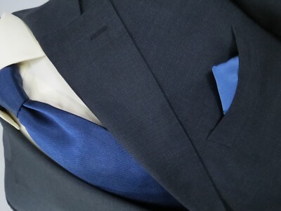 Recent Canali 1934 Italy charcoal midnight side vented flat front suit 50 R