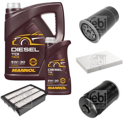 FEBI BILSTEIN Inspektionspaket 6L MANNOL Diesel TDI 5W-30 für Hyundai Santa Fé